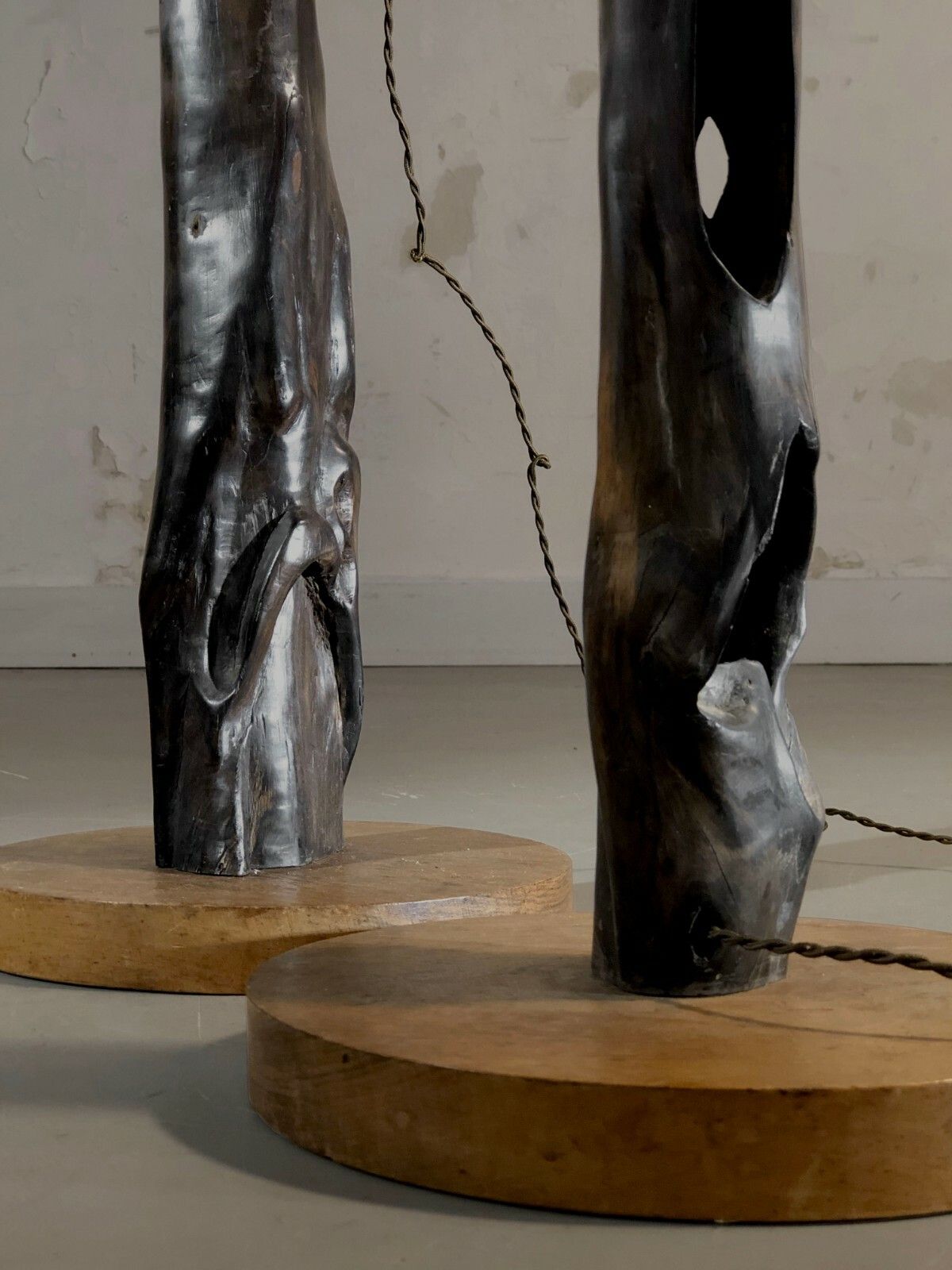 1950 2 Three Large Level Lamps Modernist Brutalist Sculpture Noll Nakashima photo furniture