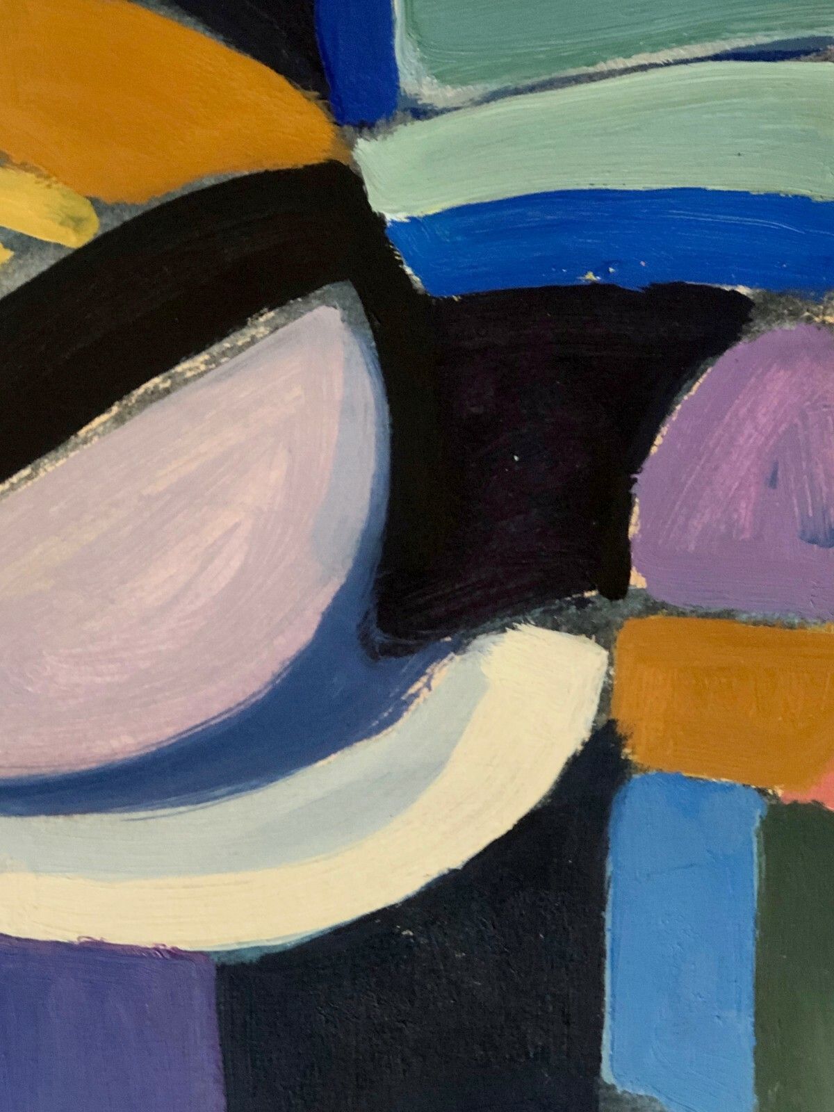 1950 E. Whisle 2/2 Gouache Abstract Expressionist Painting Free Cubist photo vintage