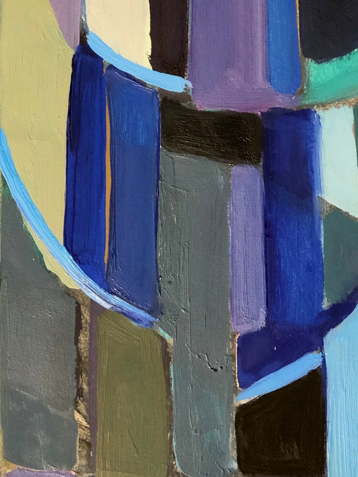 photo for sale 1950 E. Whisle 2/2 Gouache Abstract Expressionist Painting Free Cubist