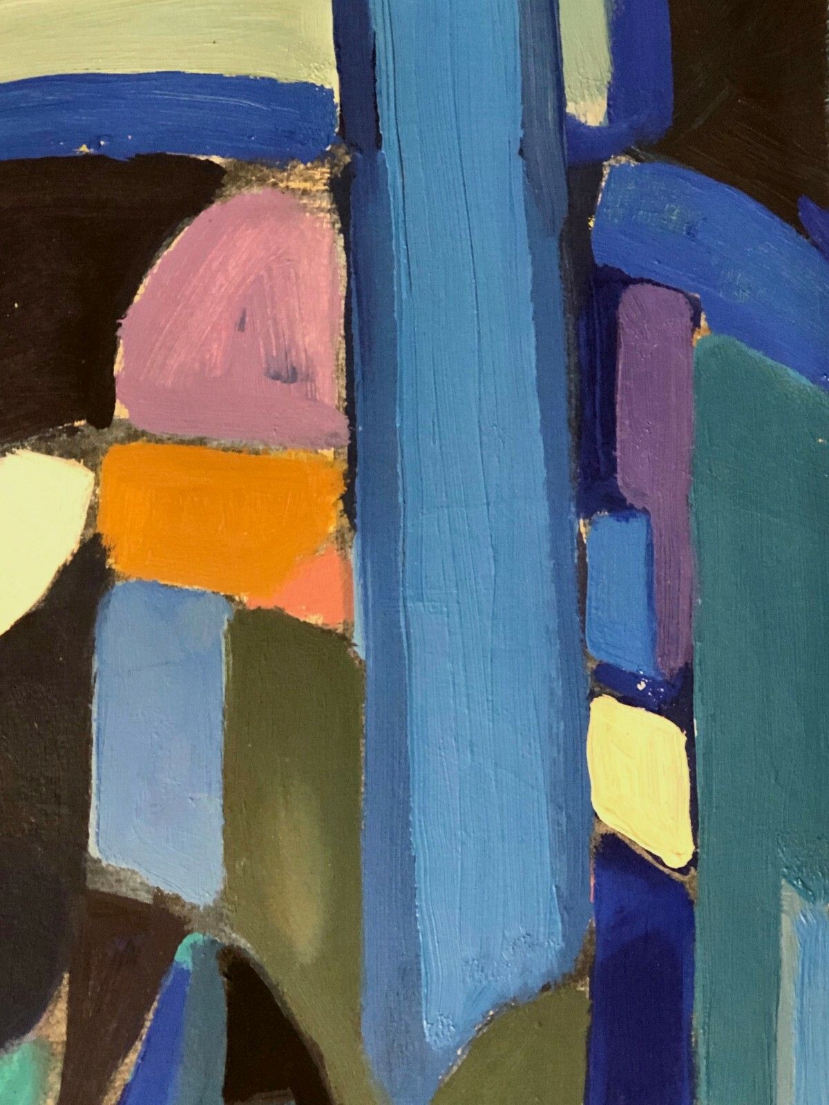 Art 1950 E. Whisle 2/2 Gouache Abstract Expressionist Painting Free Cubist photo