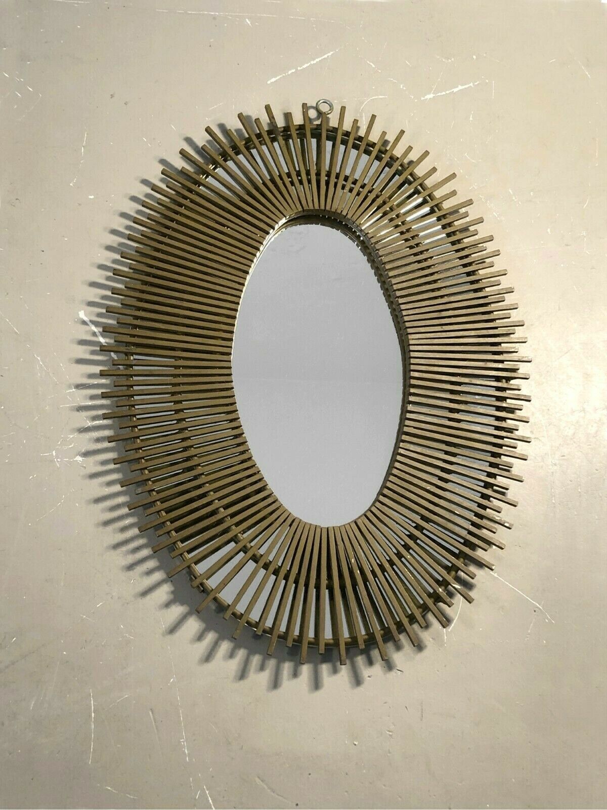 1950 1/3 Modernist Sun Mirror Folk Art Brutalist Shabby Chic Marolles photo furniture
