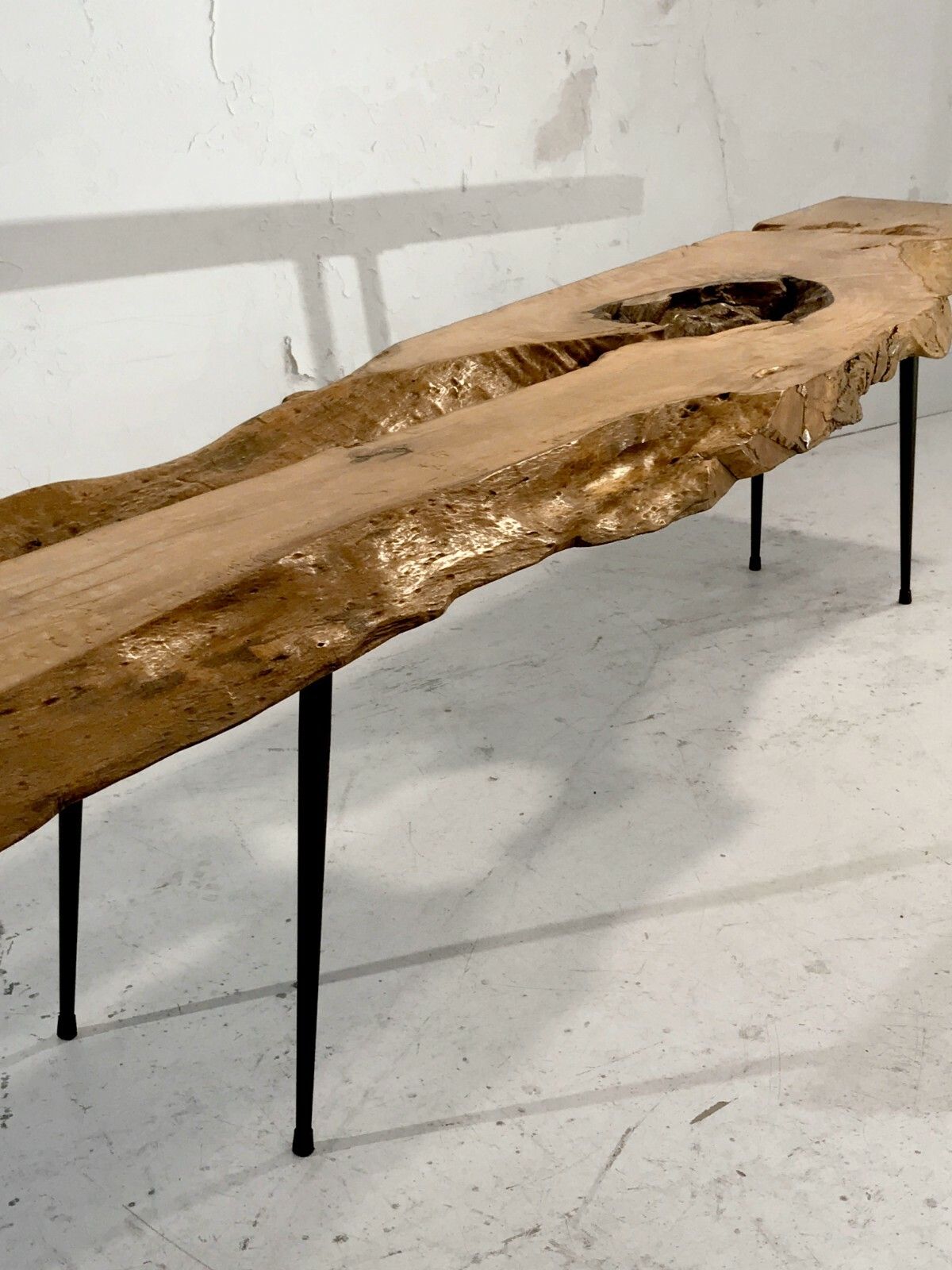 photo for sale 1950 Modernist Brutalist Free Form Coffee Table Nakashima Chapo Marolles