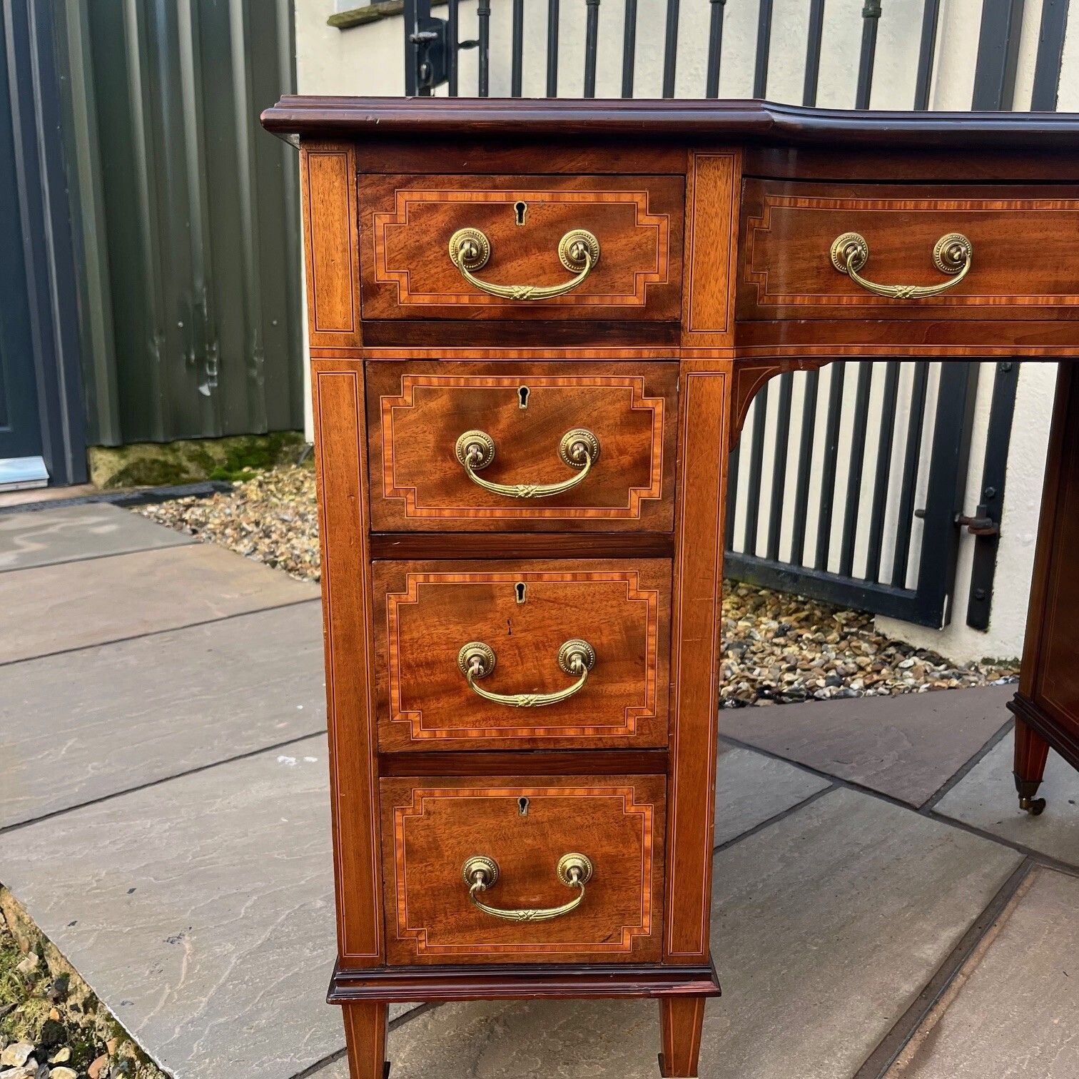 Edwardian Period Mahogany Inlaid Writing Desk photo 850.0
