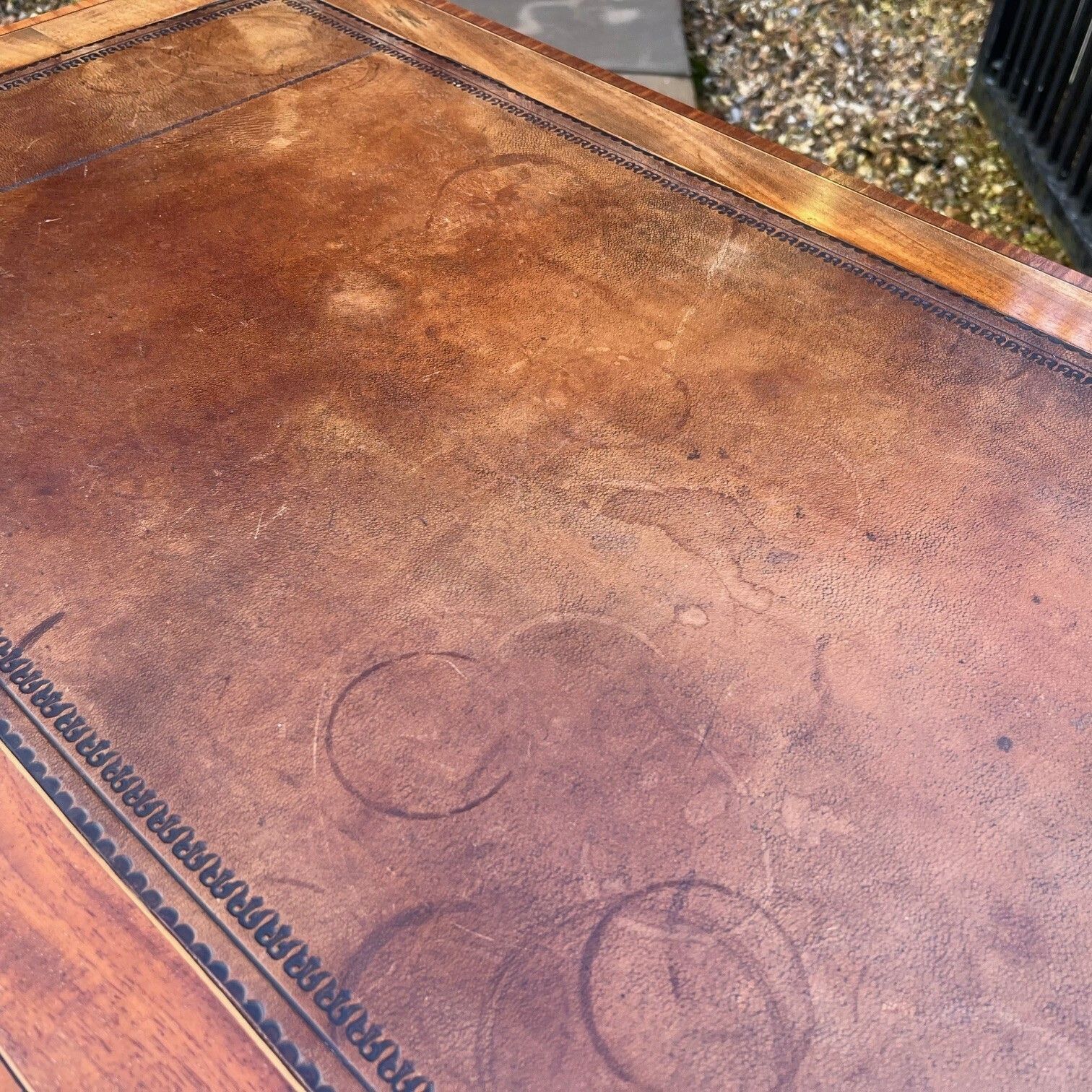 Furniture Edwardian Period Mahogany Inlaid Writing Desk photo