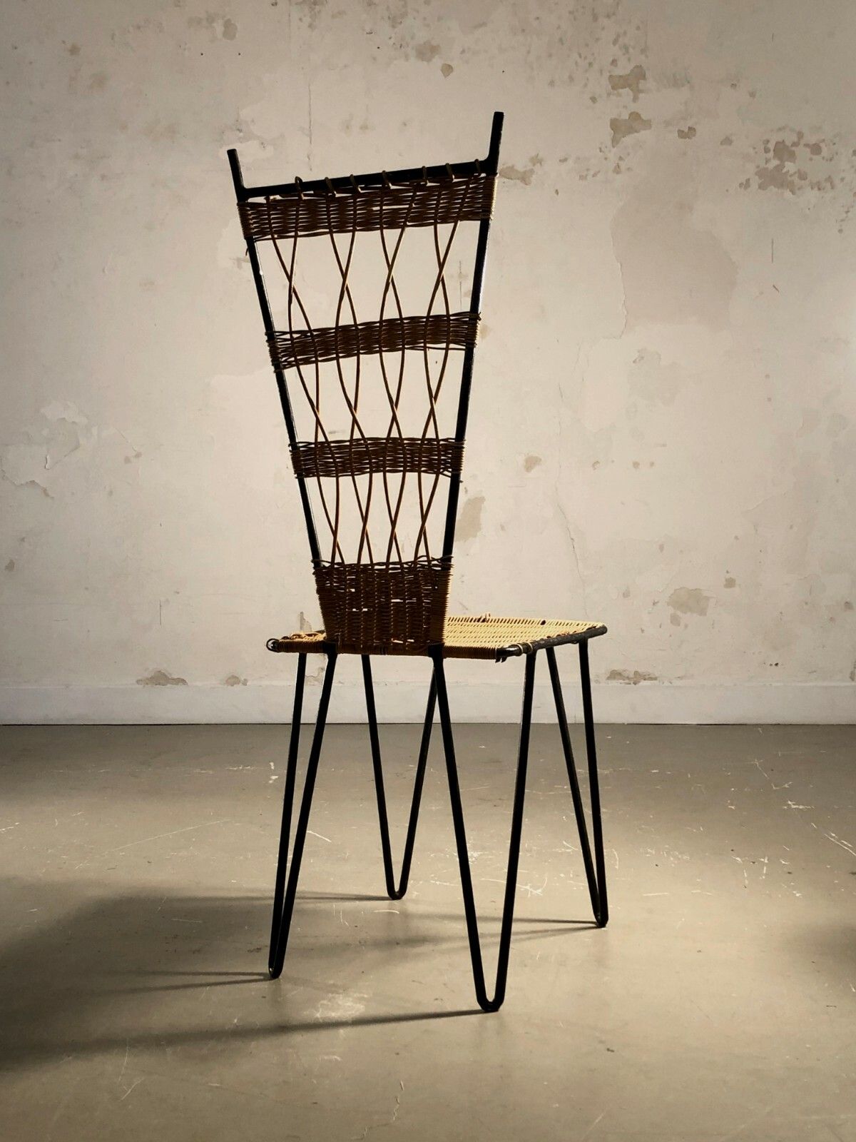 1950 Raoul Guys Rattan Chair Modernist Brutalist Tribal Mategot Chapo Perriand photo vinterior