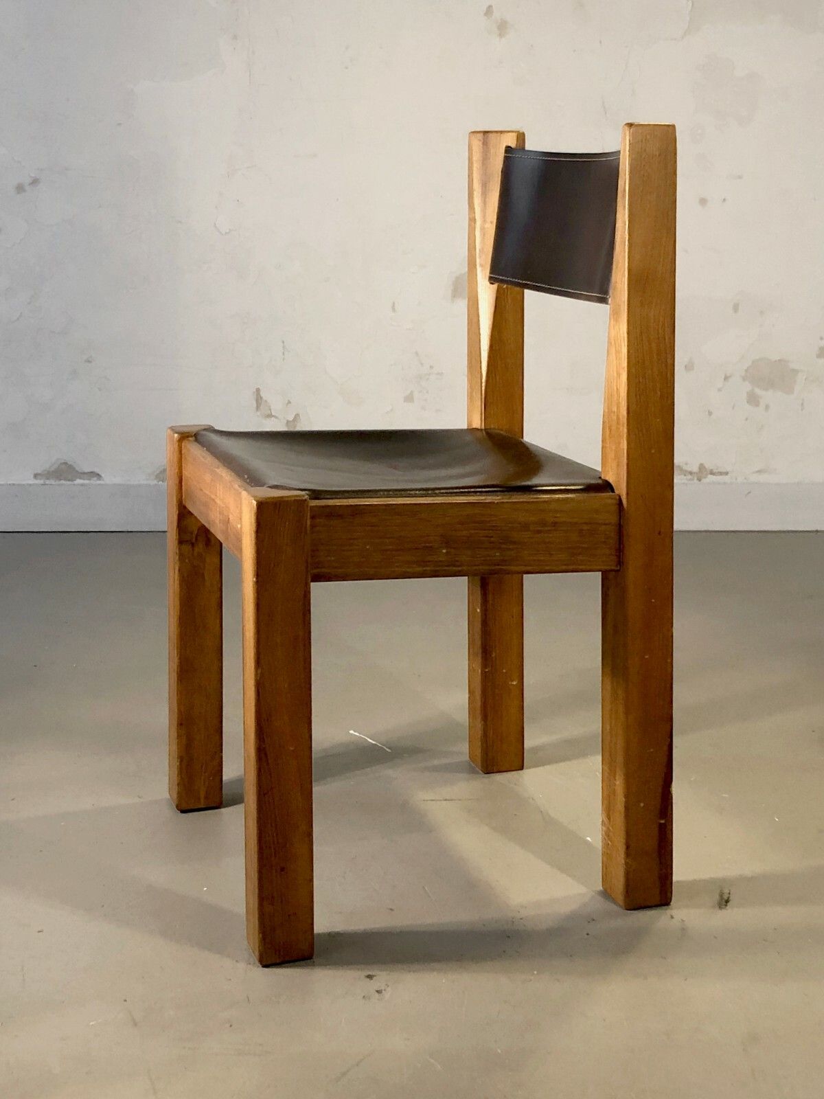 1970 Michel Millleret L'orme 4 Chairs Modernist Elm Chapo Perriand Regain photo 9000.0