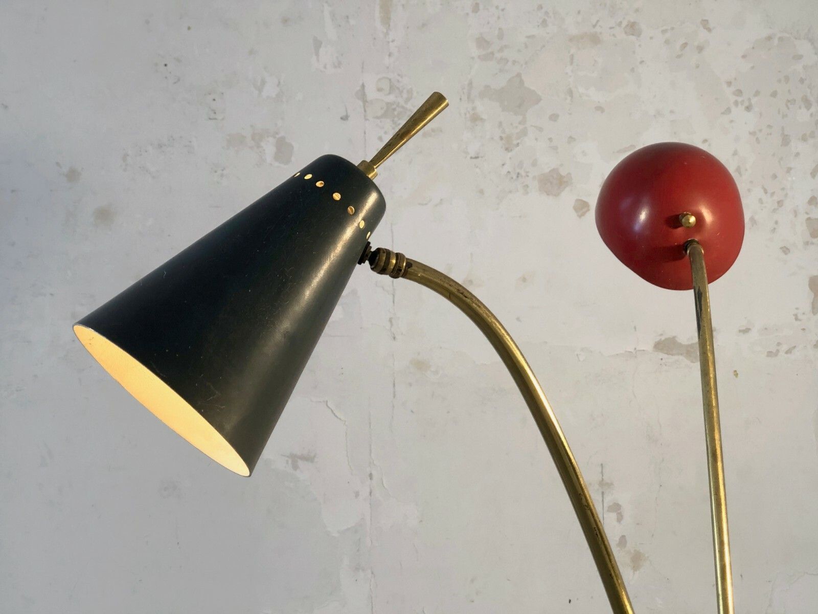 photo for sale 1950 Tripod Lamp Modernist Shabby Chic Lunel Mategot Stilnovo Arredoluce