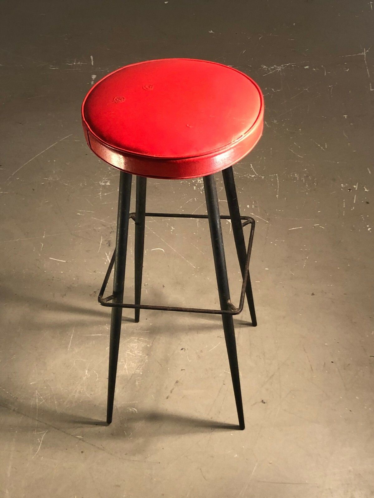 1950 Modernist Bar Stool Reconstruction Fifties Free Form Mategot Hitier photo vintage