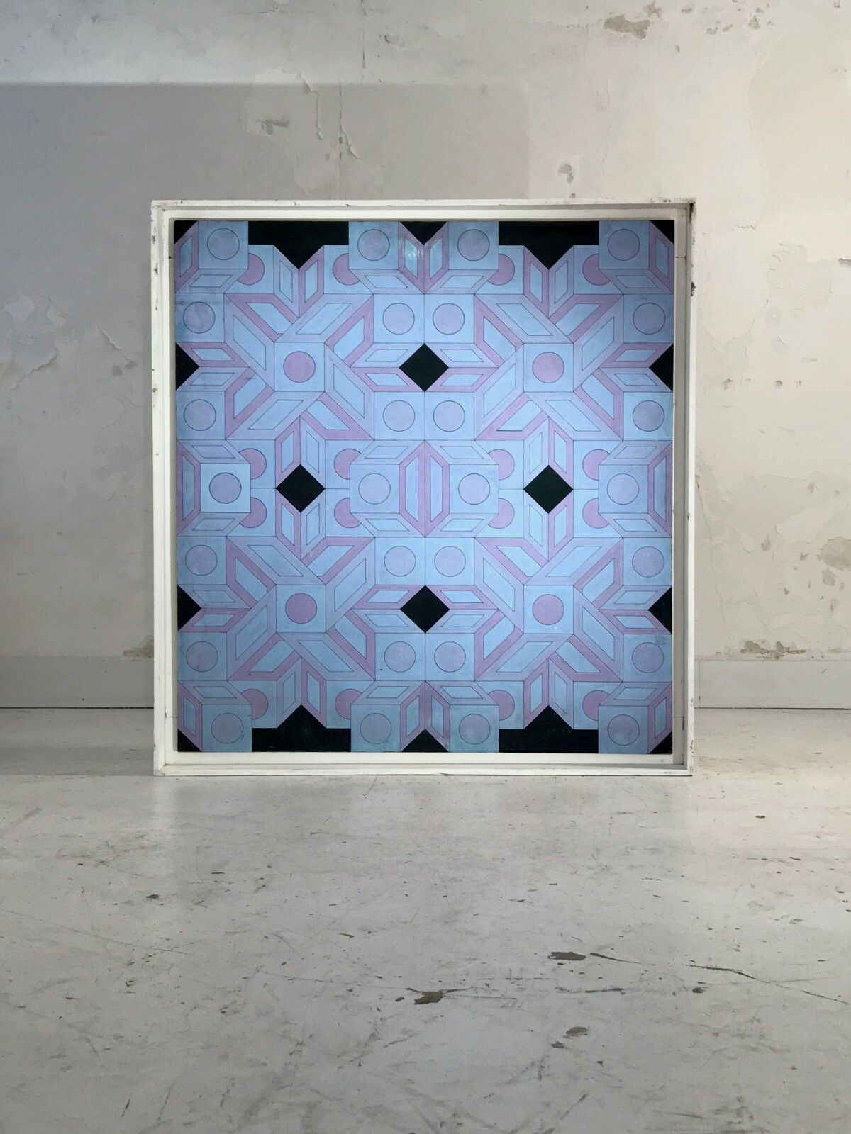 1970 Guy Poppaz Kinetic Painting Geometric Abstraction Optical Art Opart