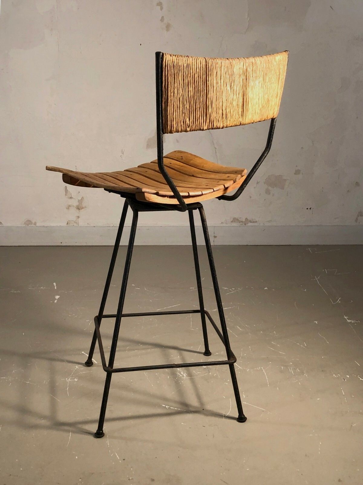 1960 Arthur Humanoff Raymor High Bar Chair Modernist Free Form Plywood Eames photo 1011.0