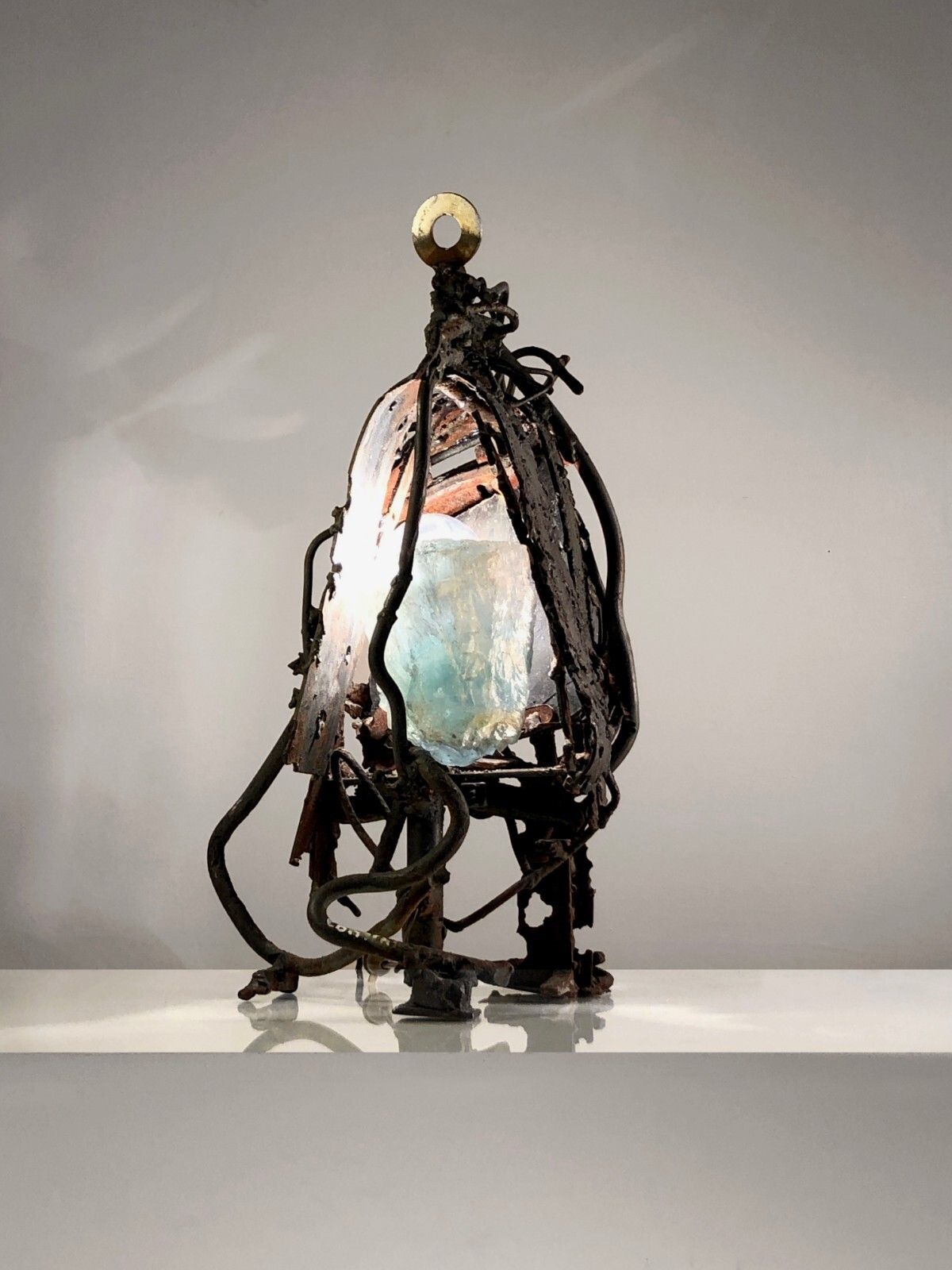 1980 Samuel Schlosser Dit Contini Lamp Sculpture Brutalist Shabby Chic photo Art