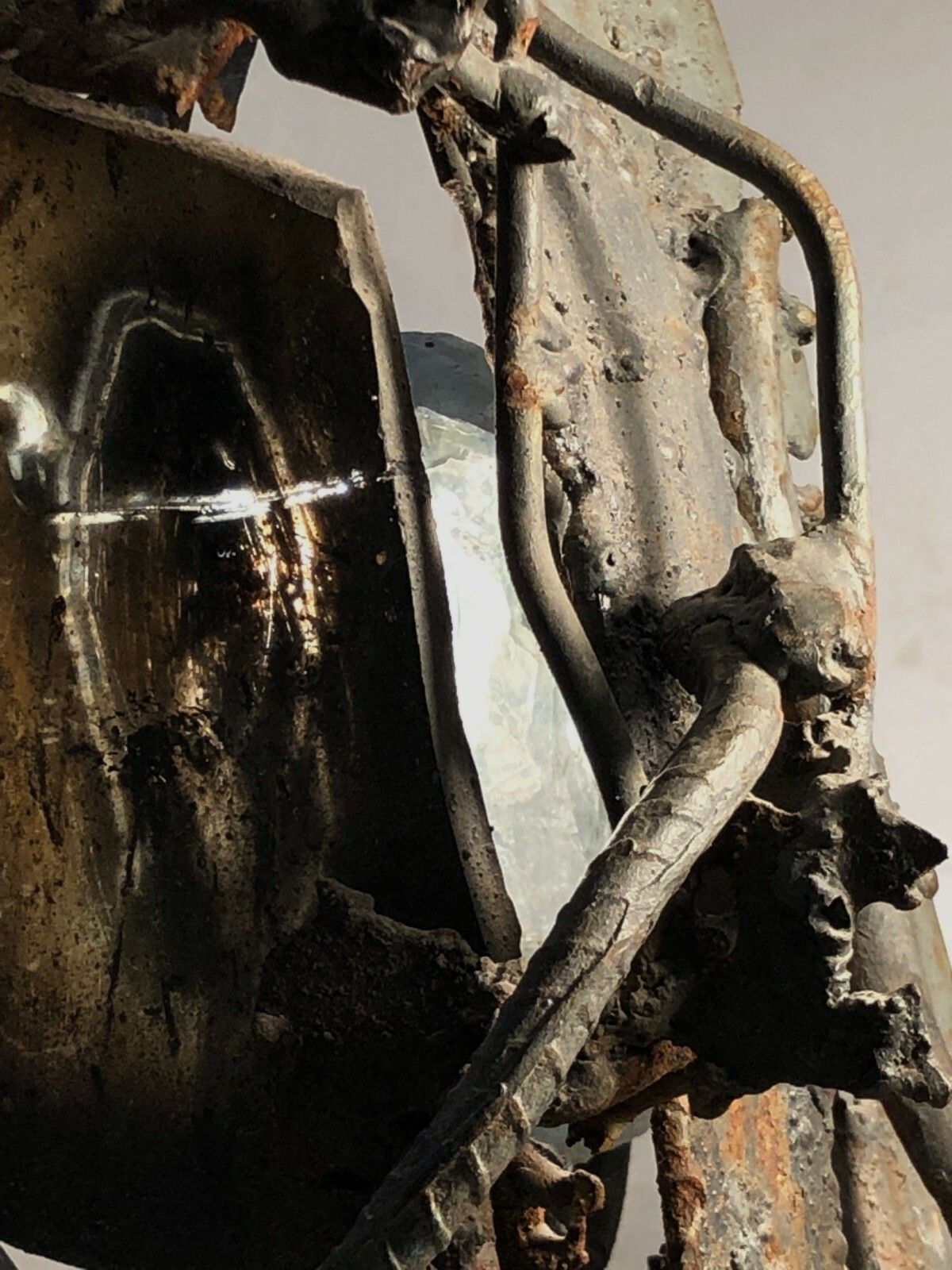 photo for sale 1980 Samuel Schlosser Dit Contini Lamp Sculpture Brutalist Shabby Chic