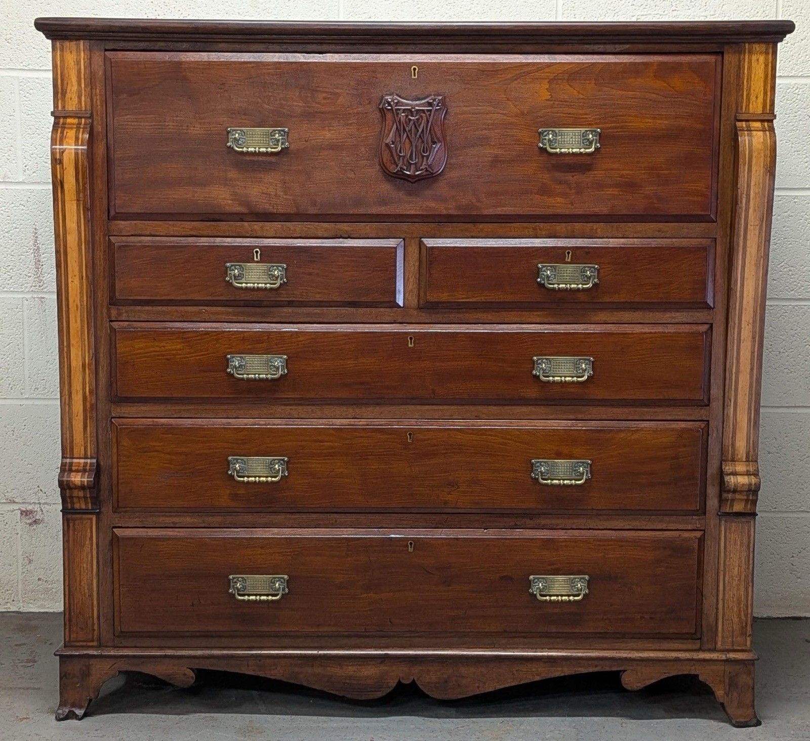 Georgian Mahogany Chest Secretaire photo Furniture