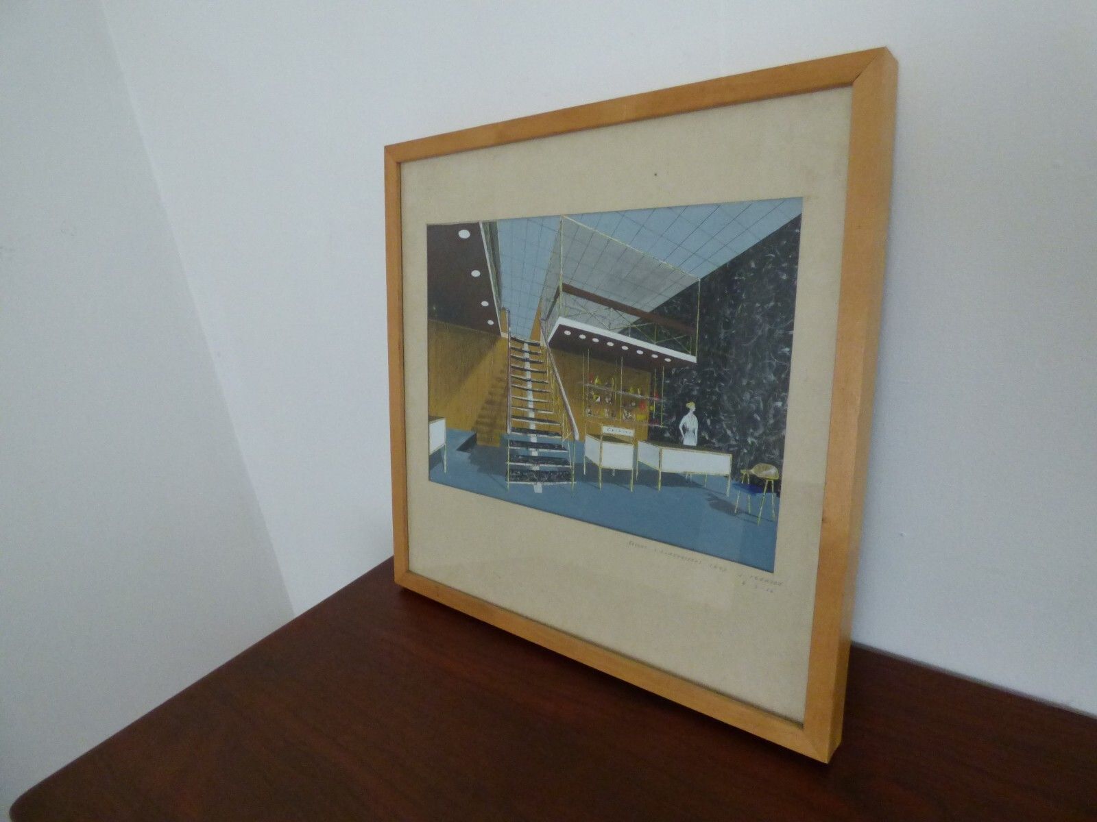 Architects Shop Design Painting ' Colour A Hairdresser's Shop ' J Redwood 6/3/56 photo furniture