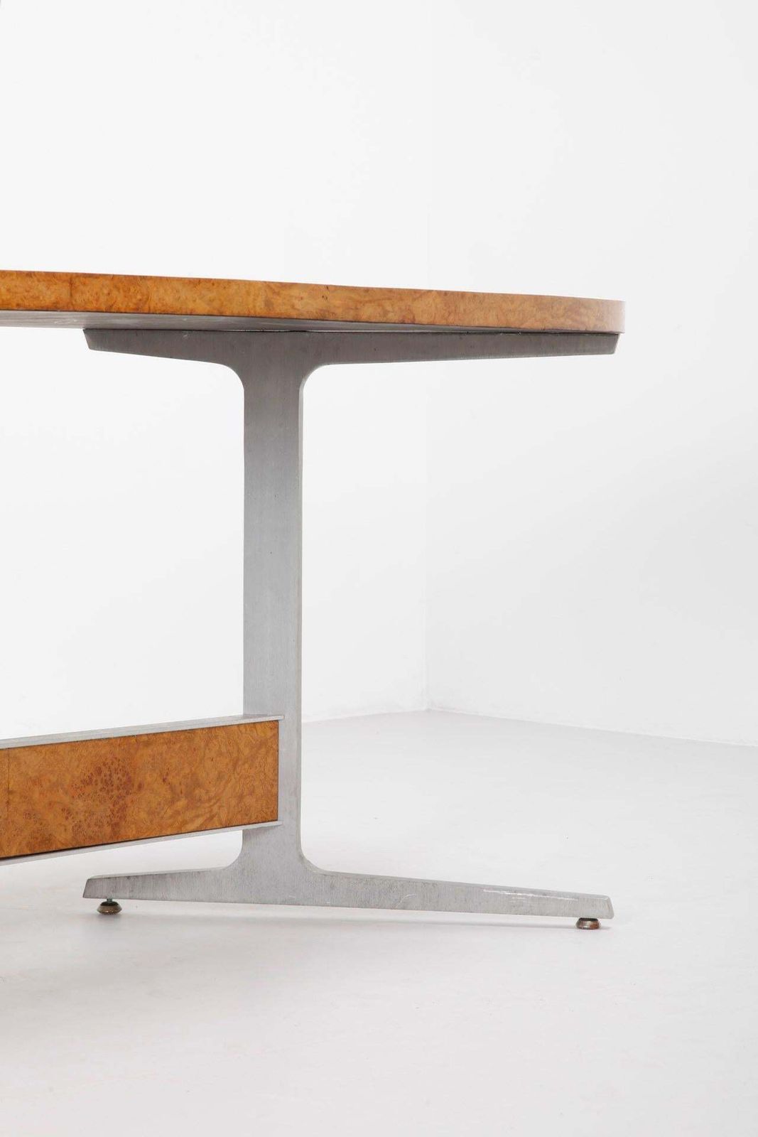 Burlwood Mid Century Modern Floating Desk, Console, 1960s, France photo buy