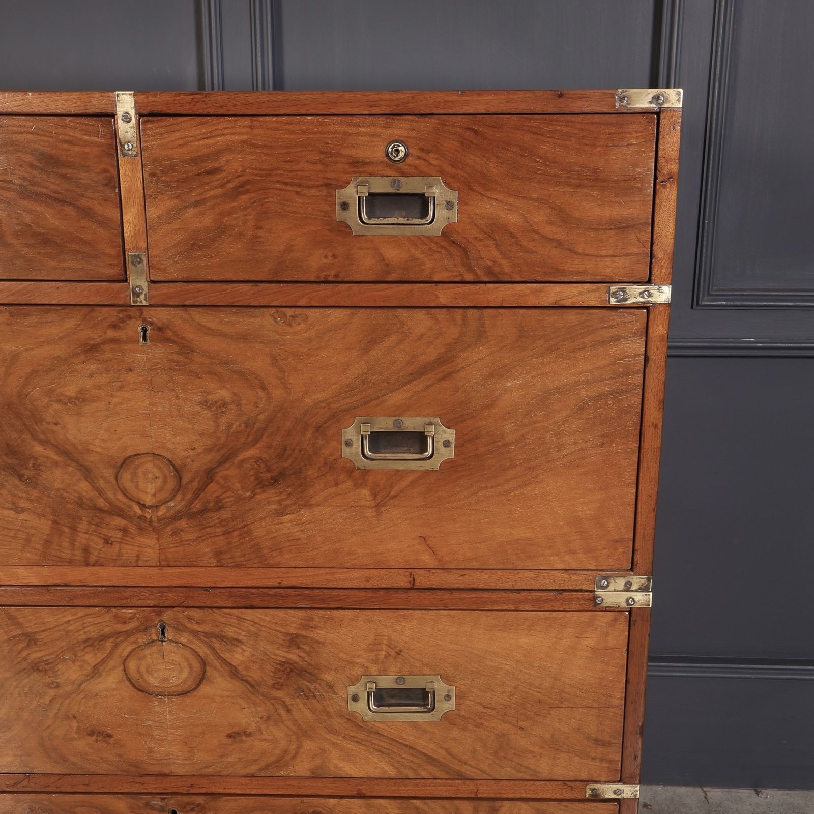 photo furniture Rare Figured Walnut Military Campaign Chest