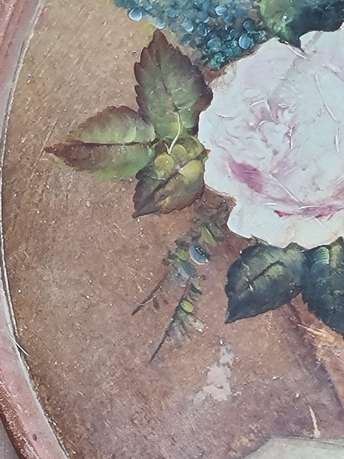 photo furniture Hand Painted Terracotta Plaque, Longpark, Torquay, Basket Of Flowers