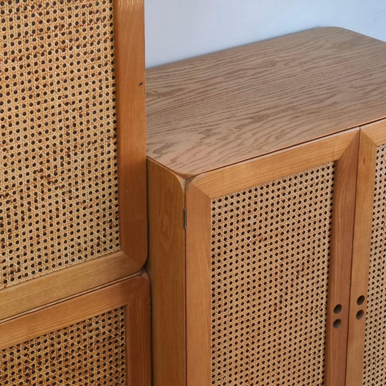 Mid Century Modern Wooden Bookcase Cabinet Modular By Jan De Vries, Italy, 1970s photo vintage