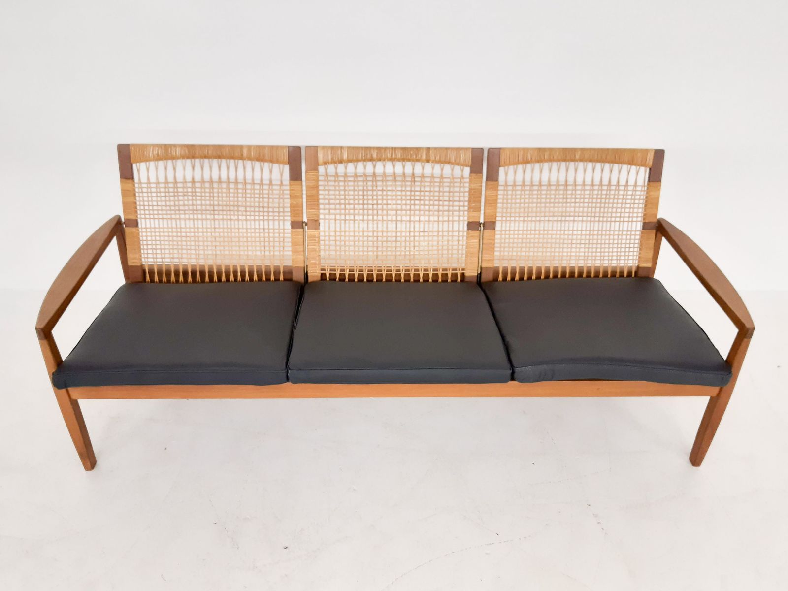 Hans Olsen For Brdr Juul Kristensen, Rattan Backed Sofa, Denmark 1950s photo 2736.0