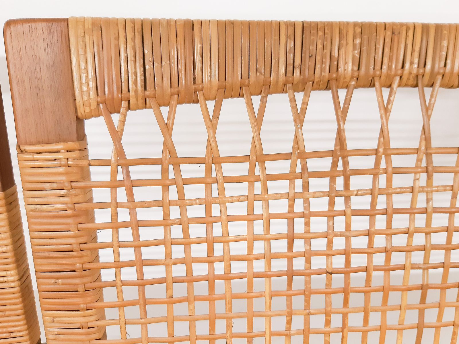 photo for sale Hans Olsen For Brdr Juul Kristensen, Rattan Backed Sofa, Denmark 1950s