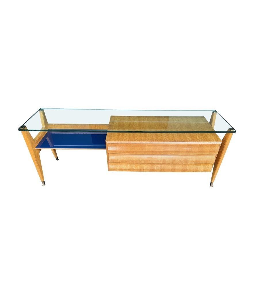 A Wonderful 1950s Marquetry Maplewood Dresser Desk By Vittorio Dassi photo for sale