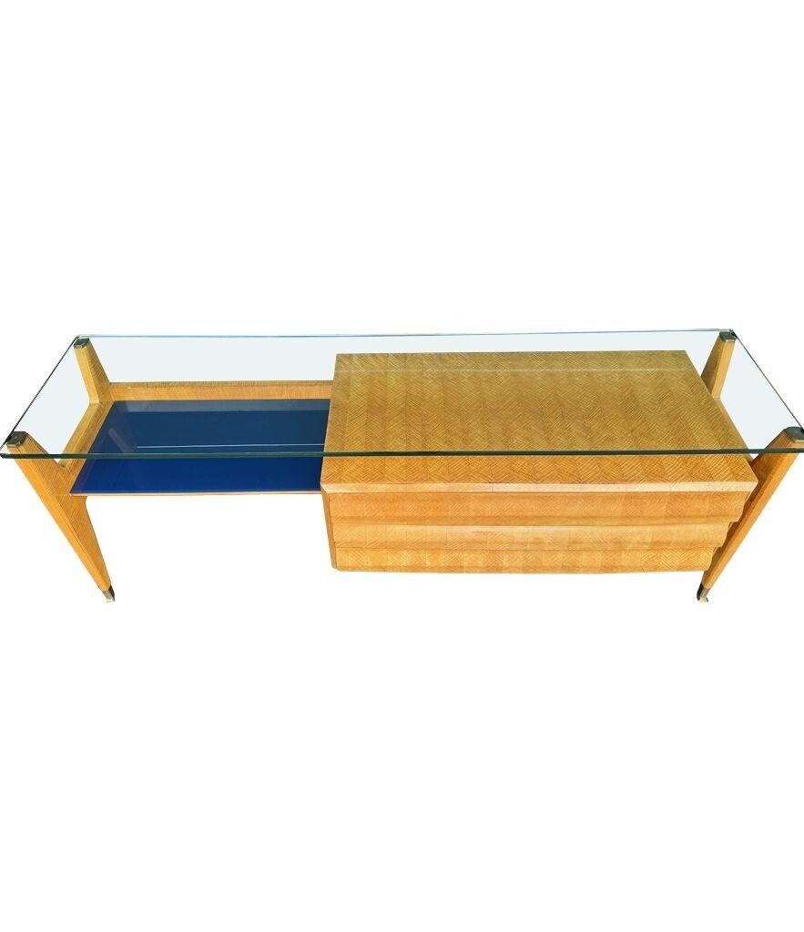 photo for sale A Wonderful 1950s Marquetry Maplewood Dresser Desk By Vittorio Dassi