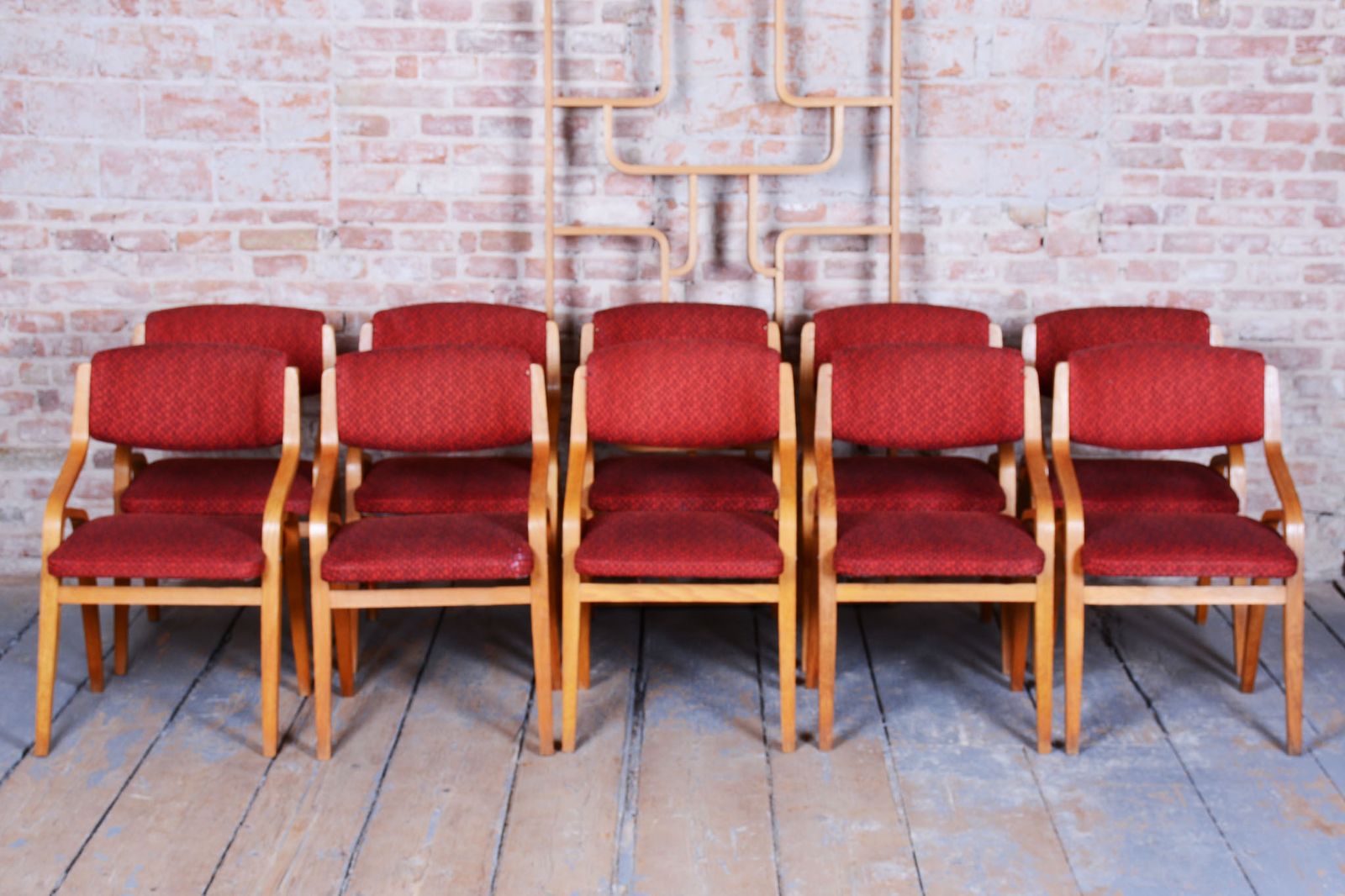 Set Of Ten Original Mid Century Chairs, By Ludvik Volak, Maple, Czech, 1960s photo Furniture