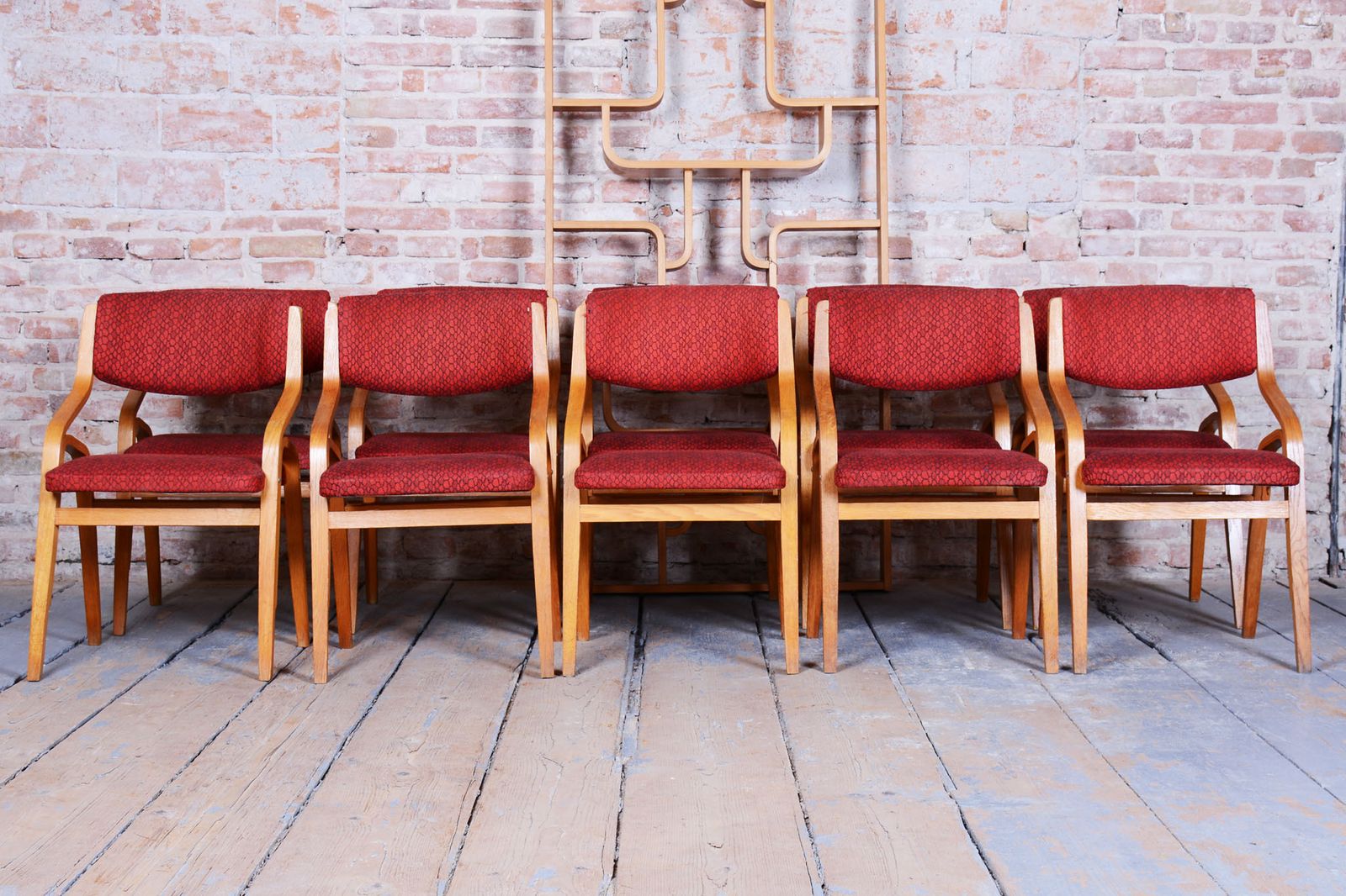 Set Of Ten Original Mid Century Chairs, By Ludvik Volak, Maple, Czech, 1960s photo buy