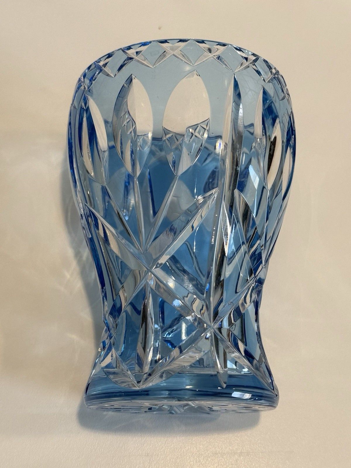 Midcentury Val St Lambert Cobalt Blue Crystal Vase C.1960 photo vintage
