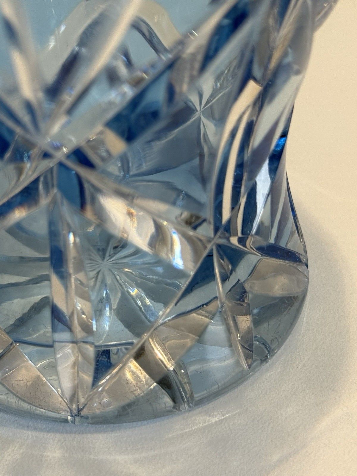 photo buy Midcentury Val St Lambert Cobalt Blue Crystal Vase C.1960