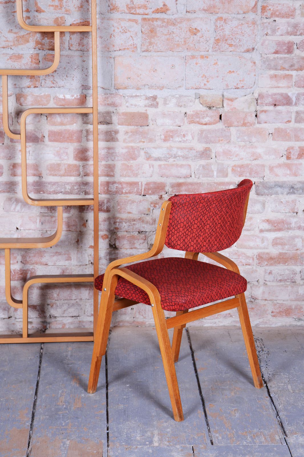 Set Of Four Original Mid Century Chairs, By Ludvik Volak, Maple, Czech, 1960s photo vintage