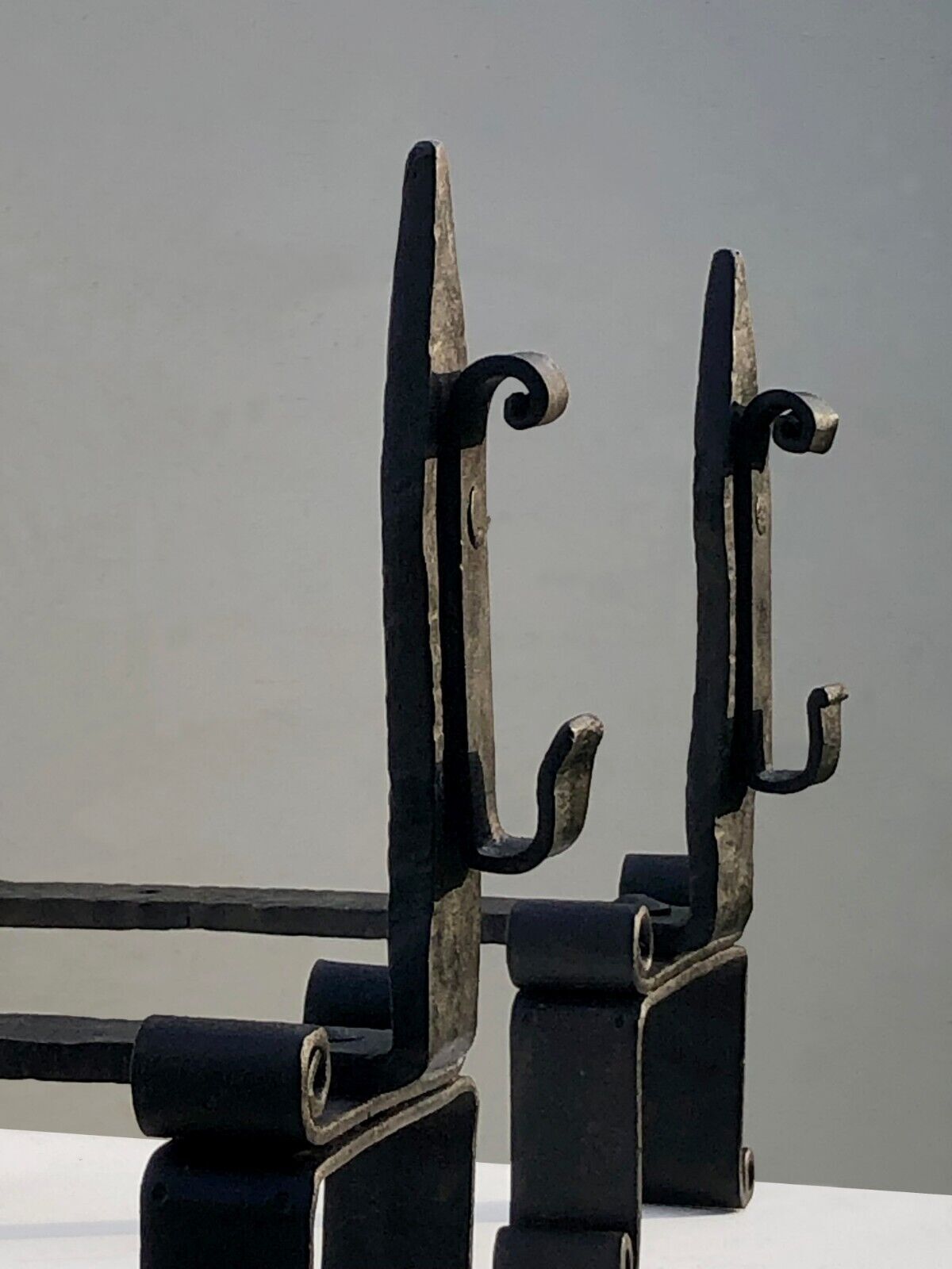 1960 Chenets Andirons Minimalist Brutalist Moderniste Cheminee Arts Du Feu photo furniture