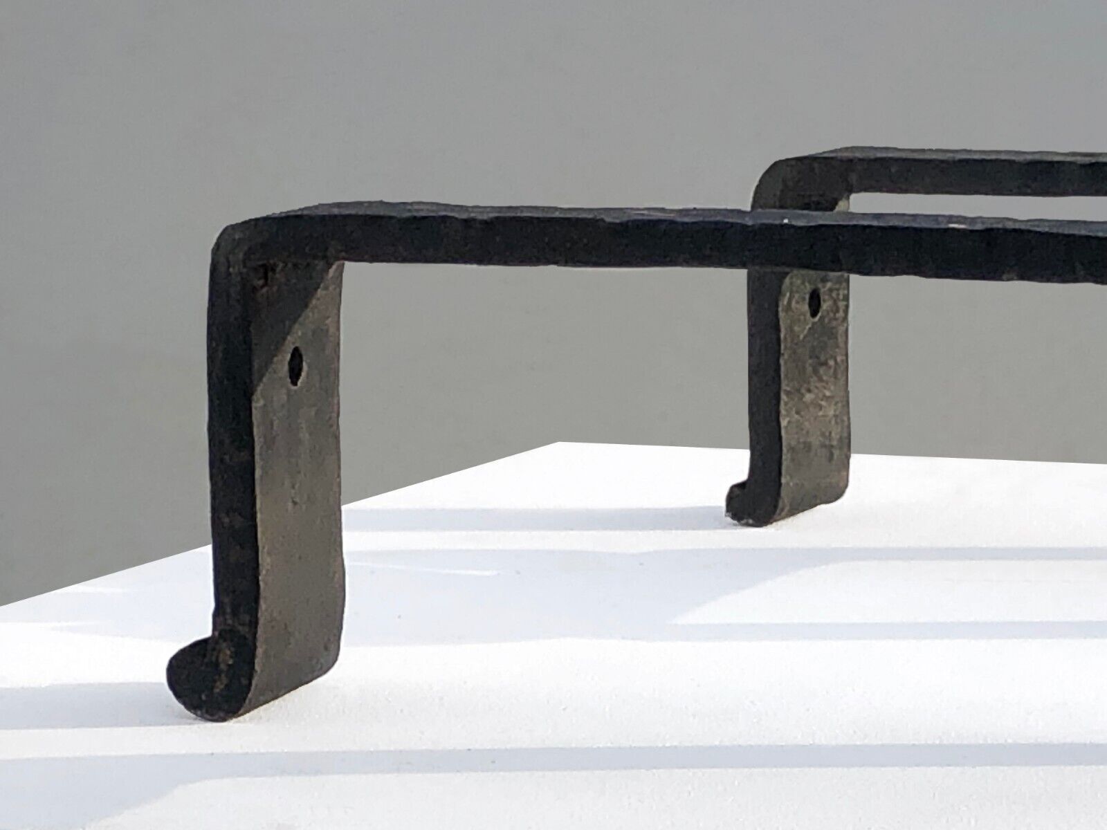 1960 Chenets Andirons Minimalist Brutalist Moderniste Cheminee Arts Du Feu photo for sale