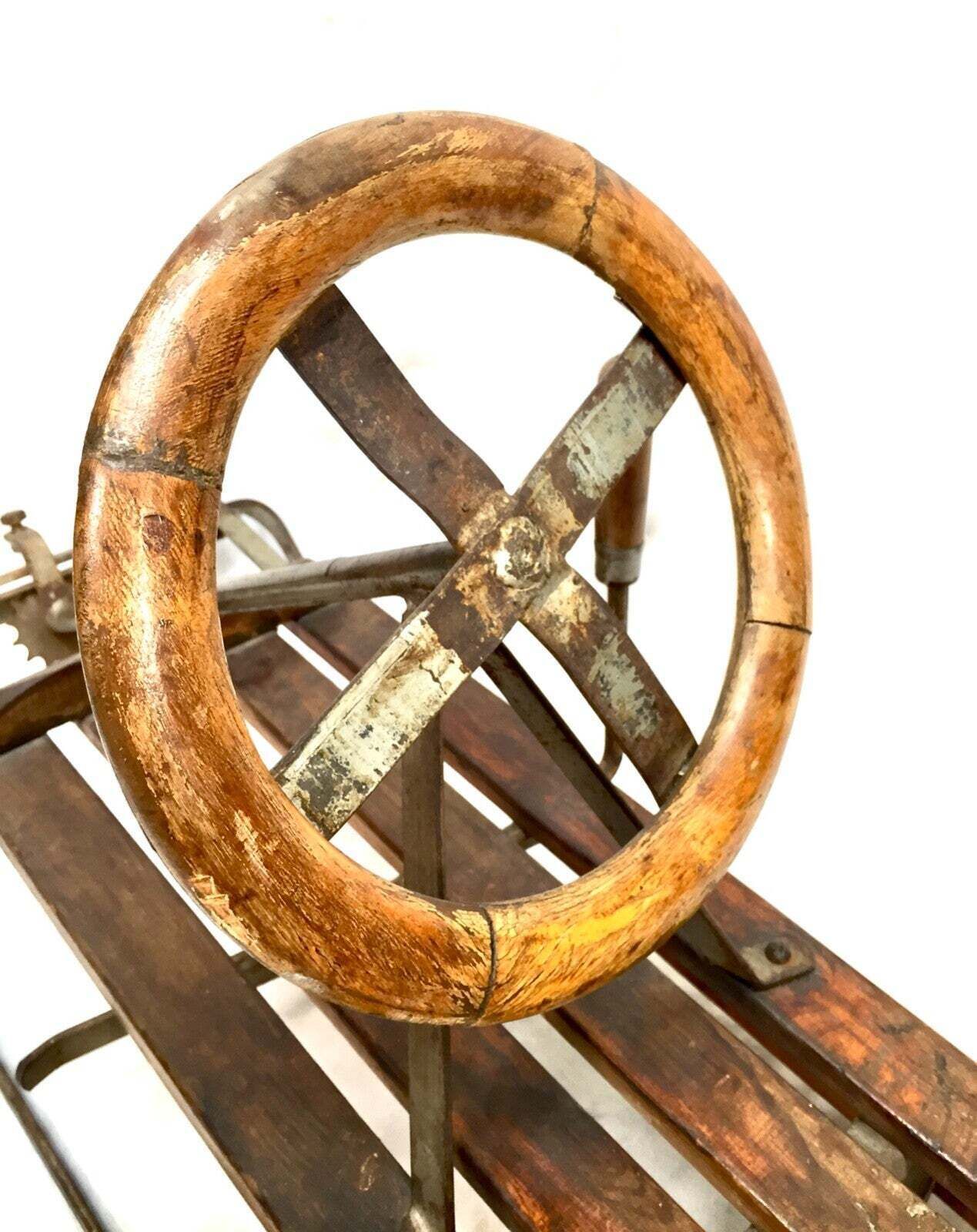 Antique 1940s Childs Wooden Sleigh / Sledge / Vintage Toy / 20th Century photo Home Decor