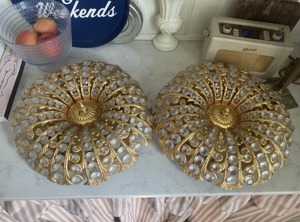 Pair Of Mid Century Plafoniere Ceiling Lights By Peris Andreu For S.A.Riper