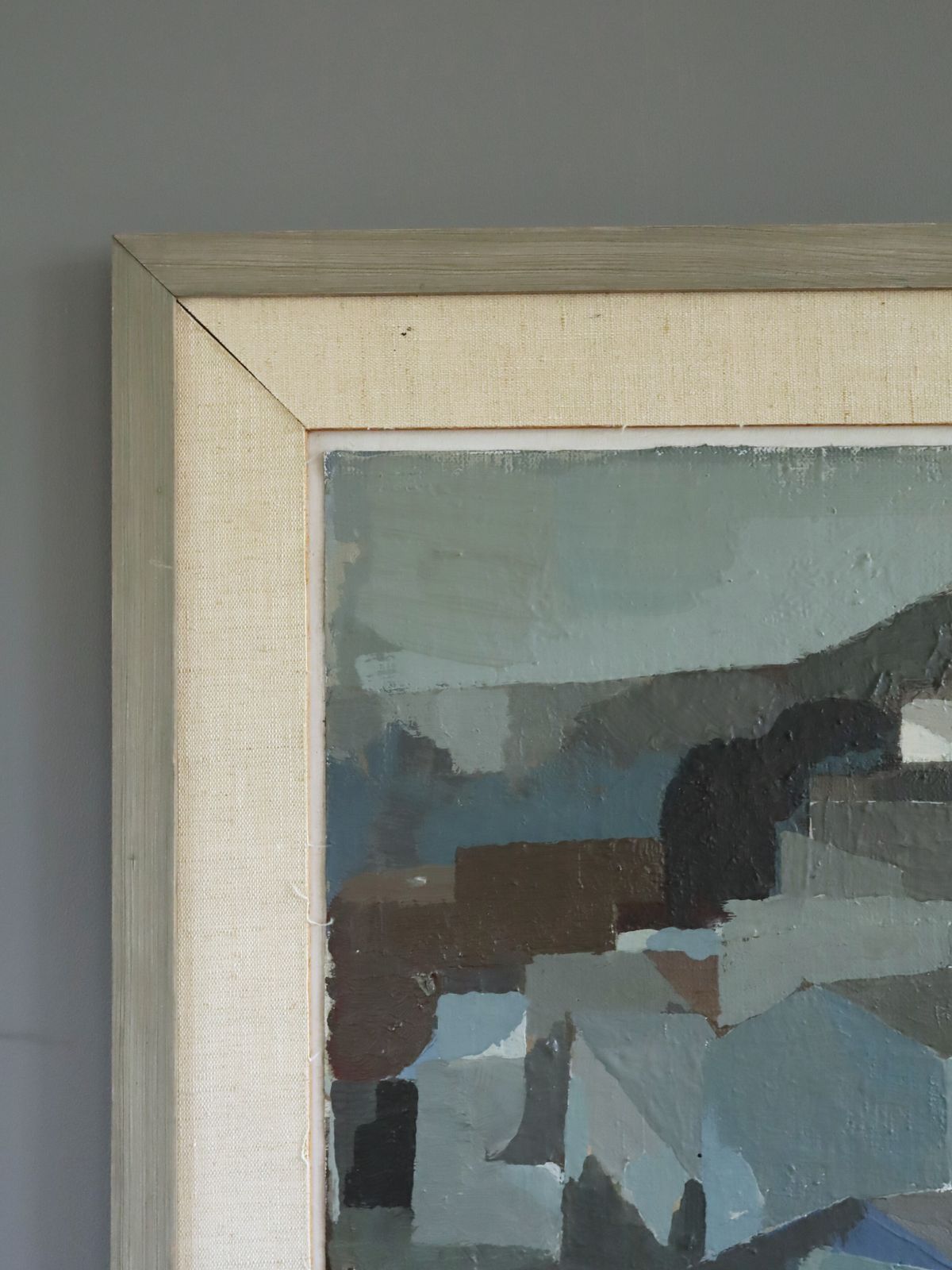 Urban Blocks  Oil Painting, Mid 20th Century photo vinterior