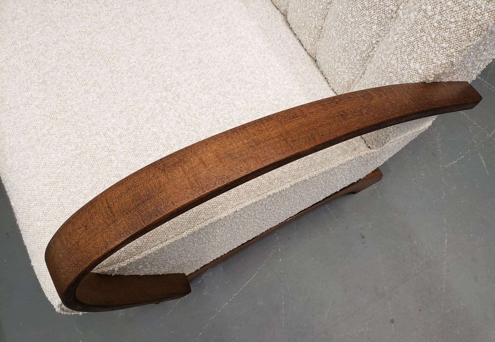 1930 Jindrich Halabala Bentwood Armchair In Premium Ivory Boucle photo 2200.0