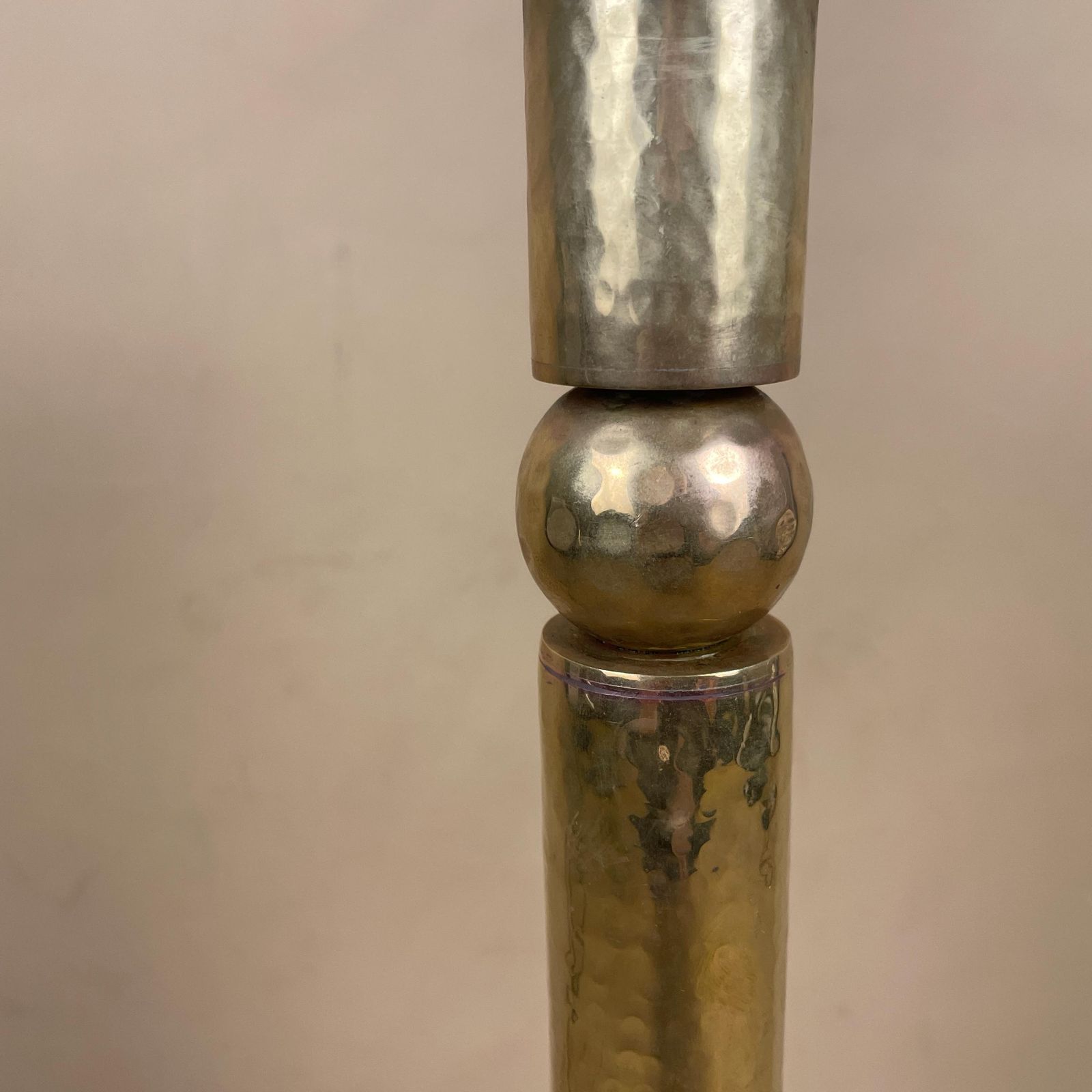 Antique Metal Gold Brass Indian Lamp Light Hammered Handmade Patterned Asian Vintage Round Vintage Vase Pattern Bedside Side Desk Tall photo Lighting