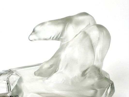Art Deco Glass Polar Bear Ashtray By Karel Zentner For Glasswork Libochovice, 1930s photo Home Decor