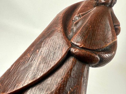 Mid Century Wax Madonna With Child Wall Figurine, 1970 photo Art