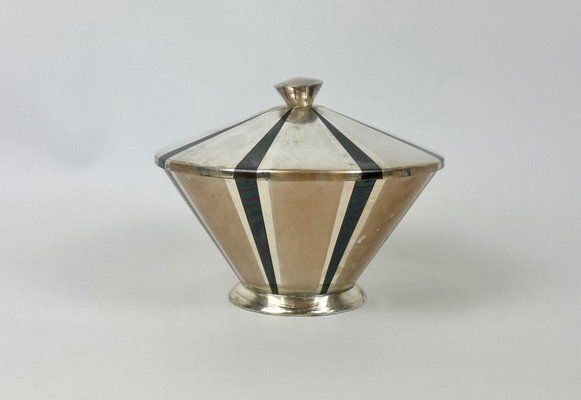 Art Deco Silver Plated Ikora Bonbonniere From Wmf, 1950s
