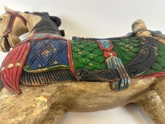 Carved Hand Painted Wooden Horse, 19th Century photo 1389.0