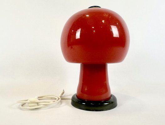Mid Century Modern Mushroom Table Lamp By Karin Korn For Beleuchtungsglaskombinat Görlitz, 1960s photo furniture