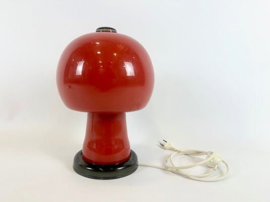 Mid Century Modern Mushroom Table Lamp By Karin Korn For Beleuchtungsglaskombinat Görlitz, 1960s photo vinterior