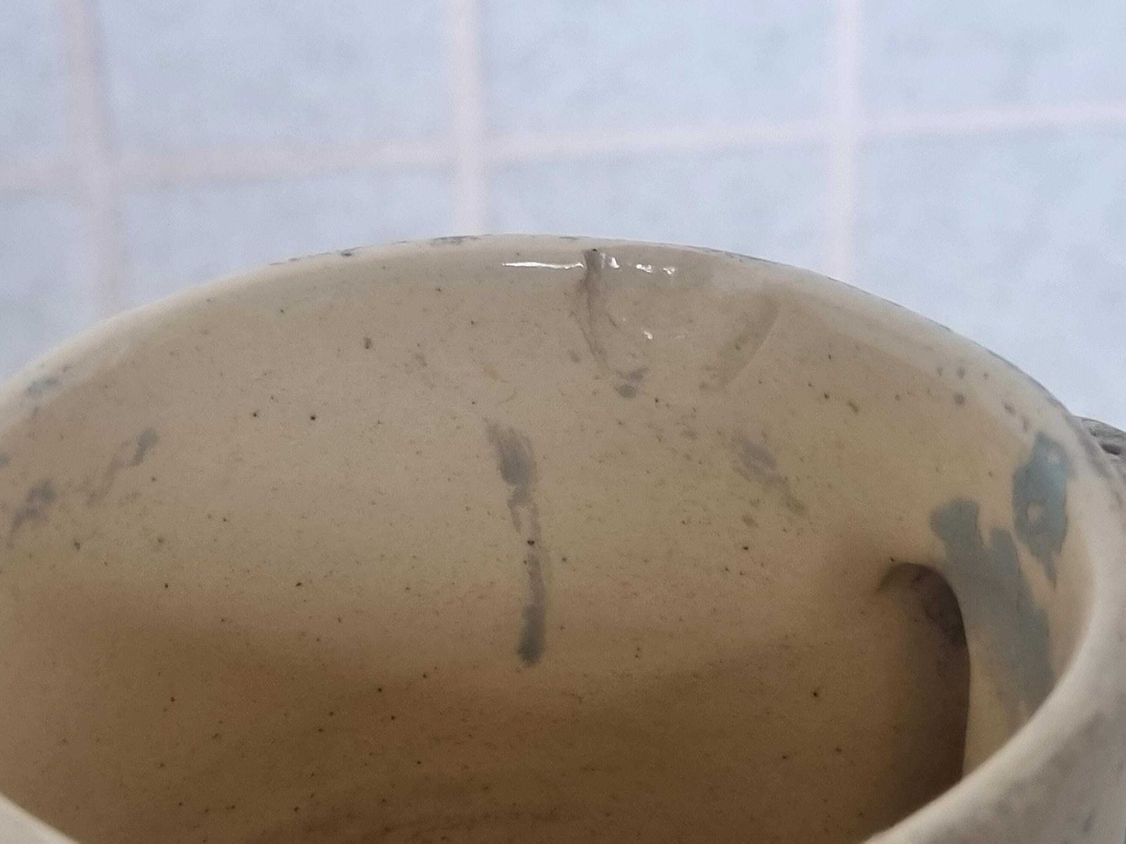 Art Deco Plaster Jug | Continental Design | Stylized Handle Spout | Circular Stepped Base | Vintage Blue Green Pottery | Classic Period photo 135.0
