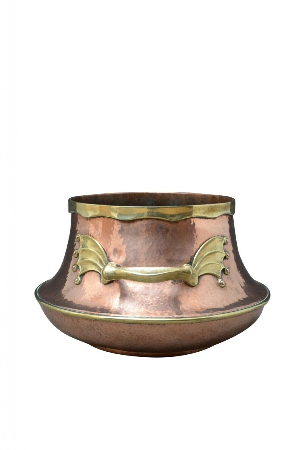 Antique Copper And Brass Plant Pot Jardiniere photo furniture