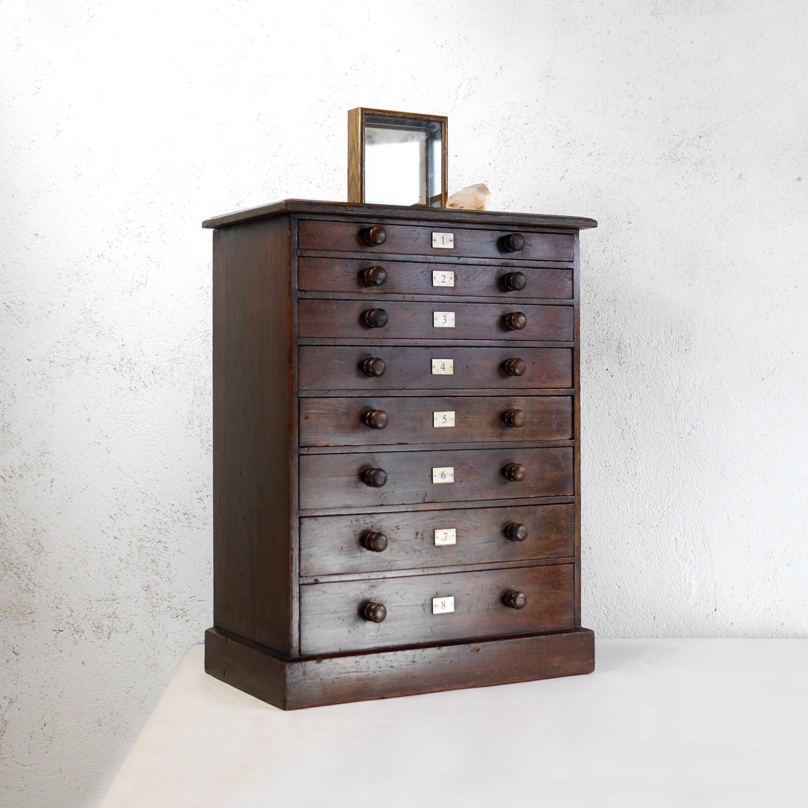 Antique 19th Century Specimen Museum Sample Display Cabinet Bank Drawers #102902 photo Furniture