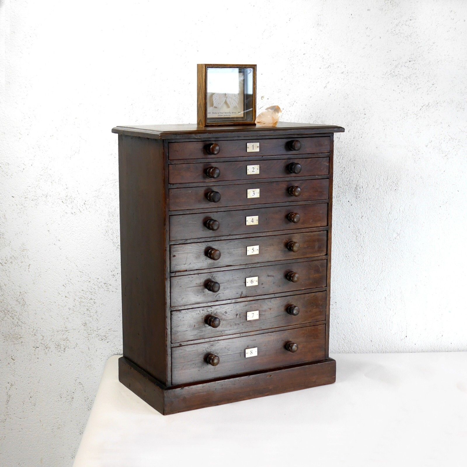 Antique 19th Century Specimen Museum Sample Display Cabinet Bank Drawers #102902 photo 595.0