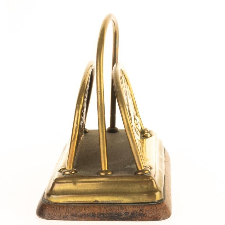 Antique Arts & Crafts Brass Desk Fish Letter Rack photo furniture
