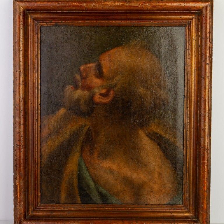 18th Century Roman Old Master Oil Painting Portrait On Canvas photo furniture